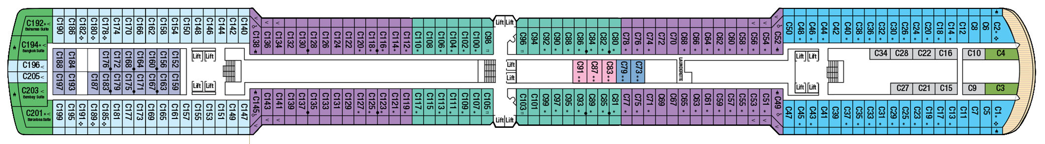 P&O Crusies, Arcadia, Deck 6 - C Deck.png